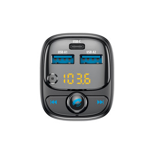 Obrazek Forever transmiter FM Bluetooth 2 x USB-A 1 x USB-C PD 30W TR-370 czarny