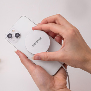 Obrazek Forever ładowarka bezprzewodowa magnetyczna MAWC-100 15W szara