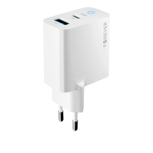 Obrazek Forever ładowarka sieciowa GAN PD TC-06-65AC 65W 1x USB-C 1x USB biały