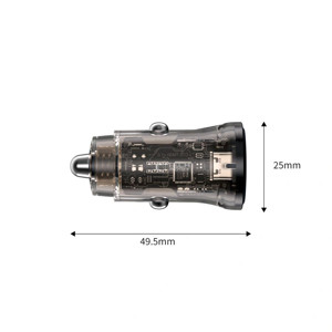 Obrazek TECH-PROTECT ładowarka samochodowa CC01 PD45W 1xUSB/ 1xUSB-C BLACK