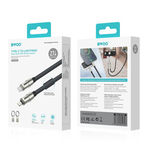 Obrazek BWOO kabel Smycz USB-C - USB-C 0,3m 60W zawieszka