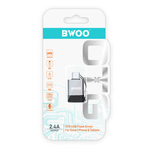 Obrazek BWOO adapter USB - USB-C szary OTG BZ-35