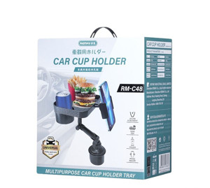 Obrazek Uchwyt samochodowy REMAX RM-C48 Z UCHWYTEM NA KUBEK CUP HOLDER BLACK