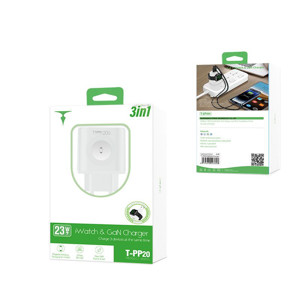Obrazek Ładowarka sieciowa T-PHOX T-PP20 GAN Apple Watch 3w1 WHITE