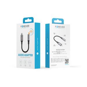 Obrazek Forever adapter audio AJL-01 jack 3,5 mm - Lightning czarny
