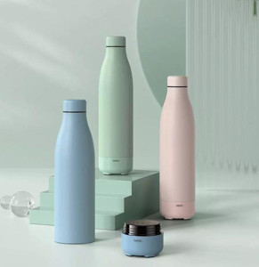 Obrazek TERMOS Z BEZPRZEWODOWYM GŁOŚNIKIEM 500ml RB-M5 BLUETOOTH 5.0 NIEBIESKI/BLUE