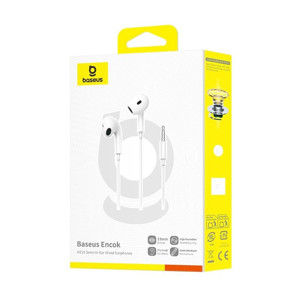 Obrazek SŁUCHAWKI BASEUS ENCOK HZ19 MINI JACK 3.5MM WHITE