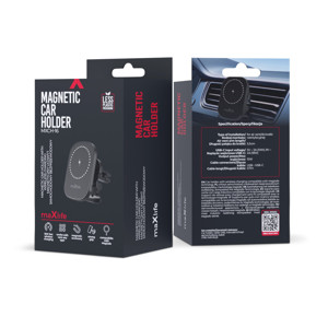 Obrazek Maxlife uchwyt sam. mangetyczny MXCH-16 do kratki, ładowarka bezprzewodowe 15W czarny