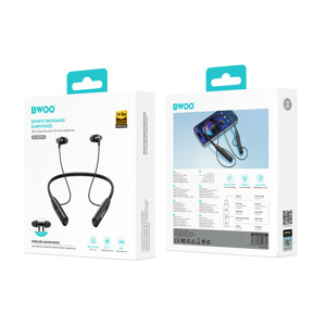 Obrazek BWOO Bezprzewodowe słuchawki na szyję BW870 Bluetooth 5.3 czarne
