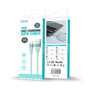 Obrazek BWOO kabel USB - USB-C 1m 3A Minimalist Silicone zielony X280C