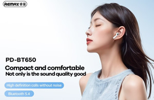Obrazek Słuchawki Bluetooth REMAX TWS PD-BT650 PRODA Bluetooth 5.4 WHITE