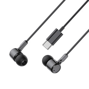 Obrazek XO SŁUCHAWKI PRZEWODOWE EP81 DOUSZNE CZARNE USB-C