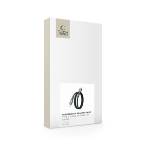 Obrazek TECH-PROTECT KABEL ULTRABOOST 100W 5A DNA MAGTWIST USB-C/USB-C 1M BLACK