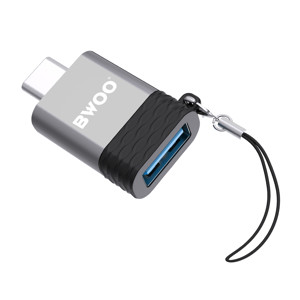 Obrazek BWOO adapter USB - USB-C szary OTG BZ-35