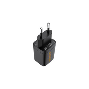 Obrazek Ładowarka sieć Hammer RapidCharge Duo 30W GaN USB-A+C, BLACK / CZARNY