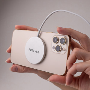 Obrazek Forever ładowarka bezprzewodowa magnetyczna MAWC-100 15W szara