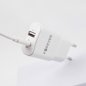 Obrazek Forever ładowarka sieciowa PD QC TC-01-20AC 1x USB-C 1x USB 20W biała